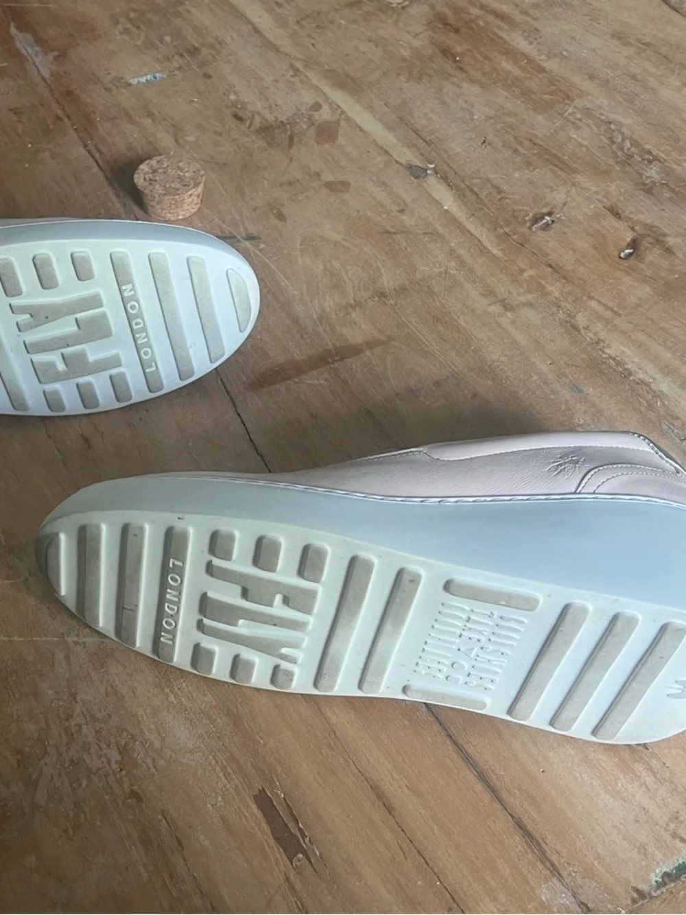 Size 10/11 Fly London Blush Pink Slip-On Platform Sneakers with Silver Accent - Picture 4 of 4